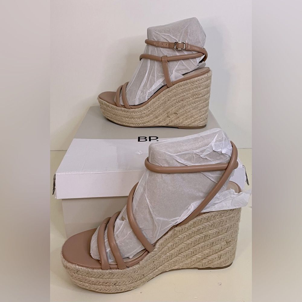 NWB BP. Cohan Espadrille Platform Wedge Sandal in Tan Mocha at Nordstrom size 9